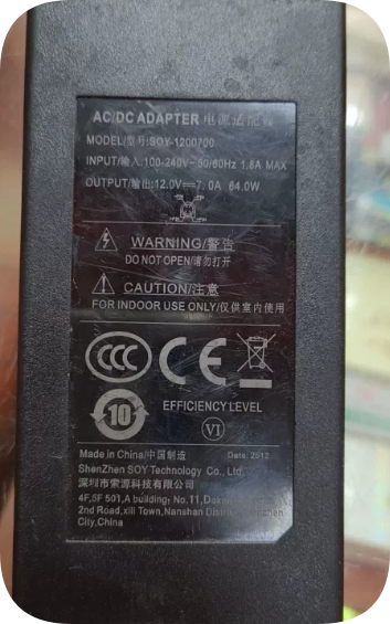*Brand NEW* SOY-1200700 Power adapter/charger cable 12V 7A 4-pin for EH-1500 smart AI PO *Brand NEW* SOY-1200700 Power adapter/charger cable 12V 7A 4-pin for EH-1500 smart AI PO